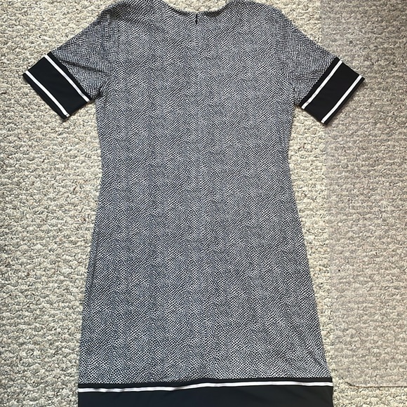 Michael Kors Shift Dress Womens S White Black Polka Dots Short Sleeve Back Zip - Picture 7 of 9